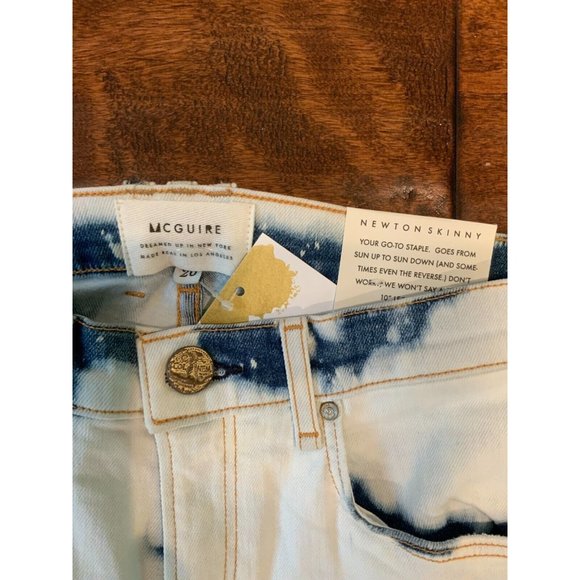 McGuire "Newton Skinny" Bleached Denim Santana Wash Jeans, Size 24 NWT! $248 - Picture 3 of 6